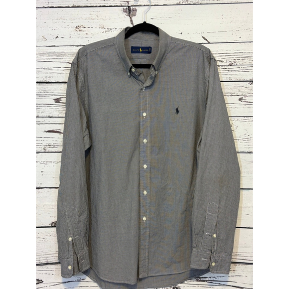 Men's Ralph Lauren Button-Down Shirt, XL, Black and White - Picture 1 of 6